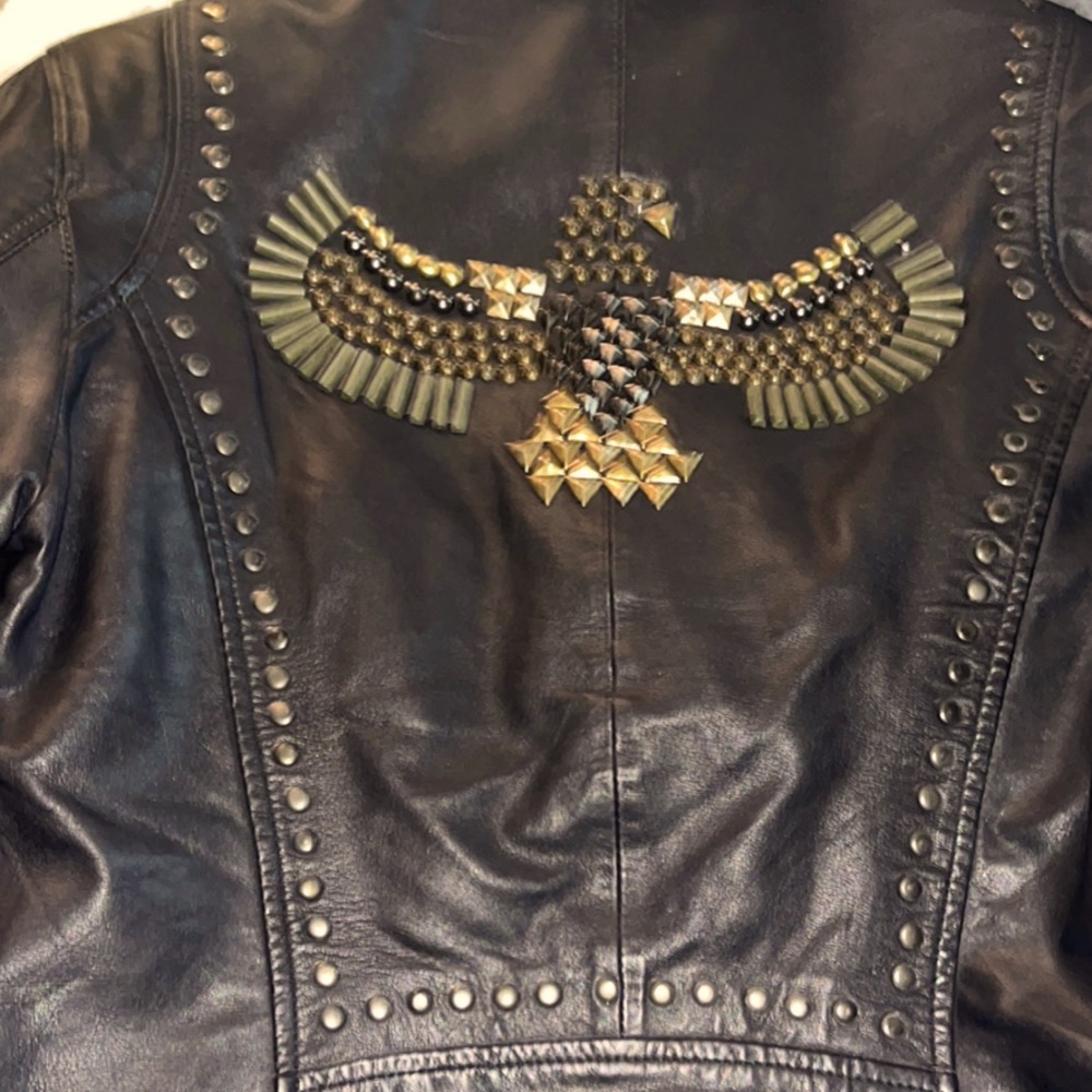 Ladies Black butter soft leather jacket size large